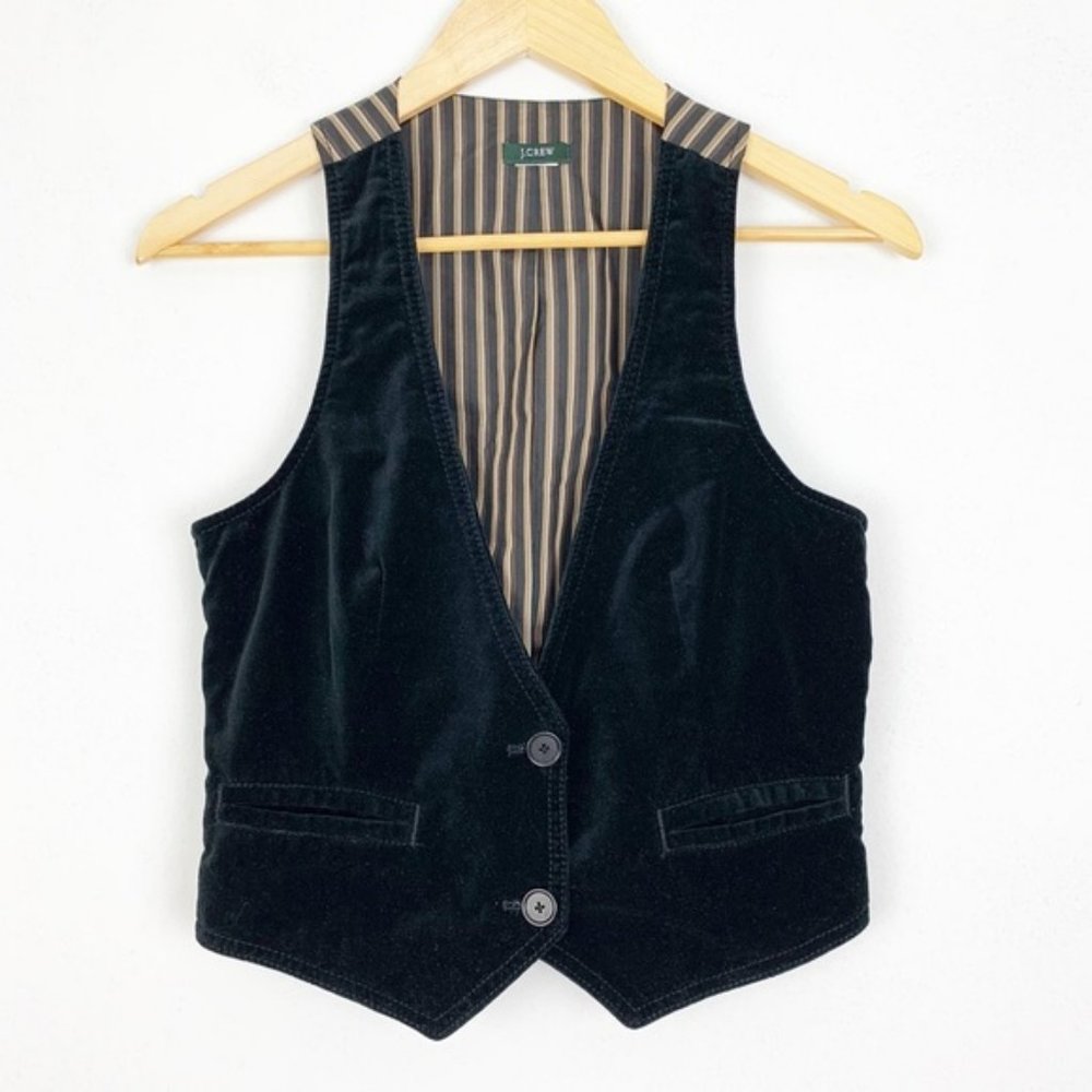 *sold* J. CREW Black Velvet Vest